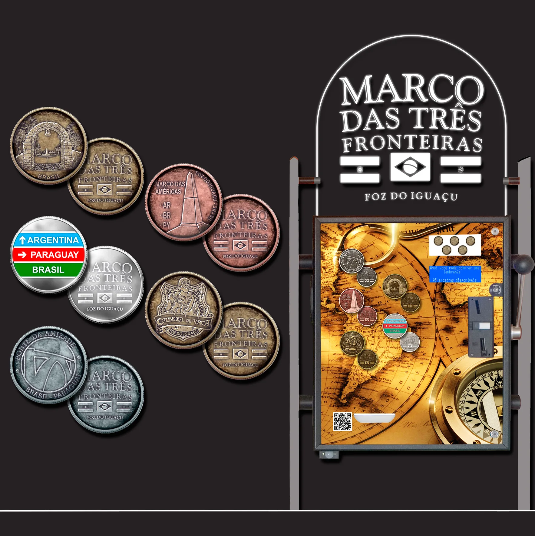 Máquina Totens no Marco das Três Fronteiras